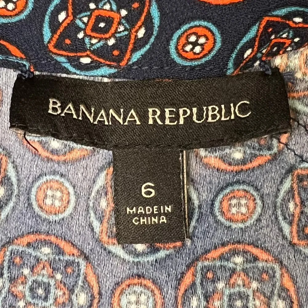 Banana Republic Women's Abstract Print Dress Size 6 - Image 5