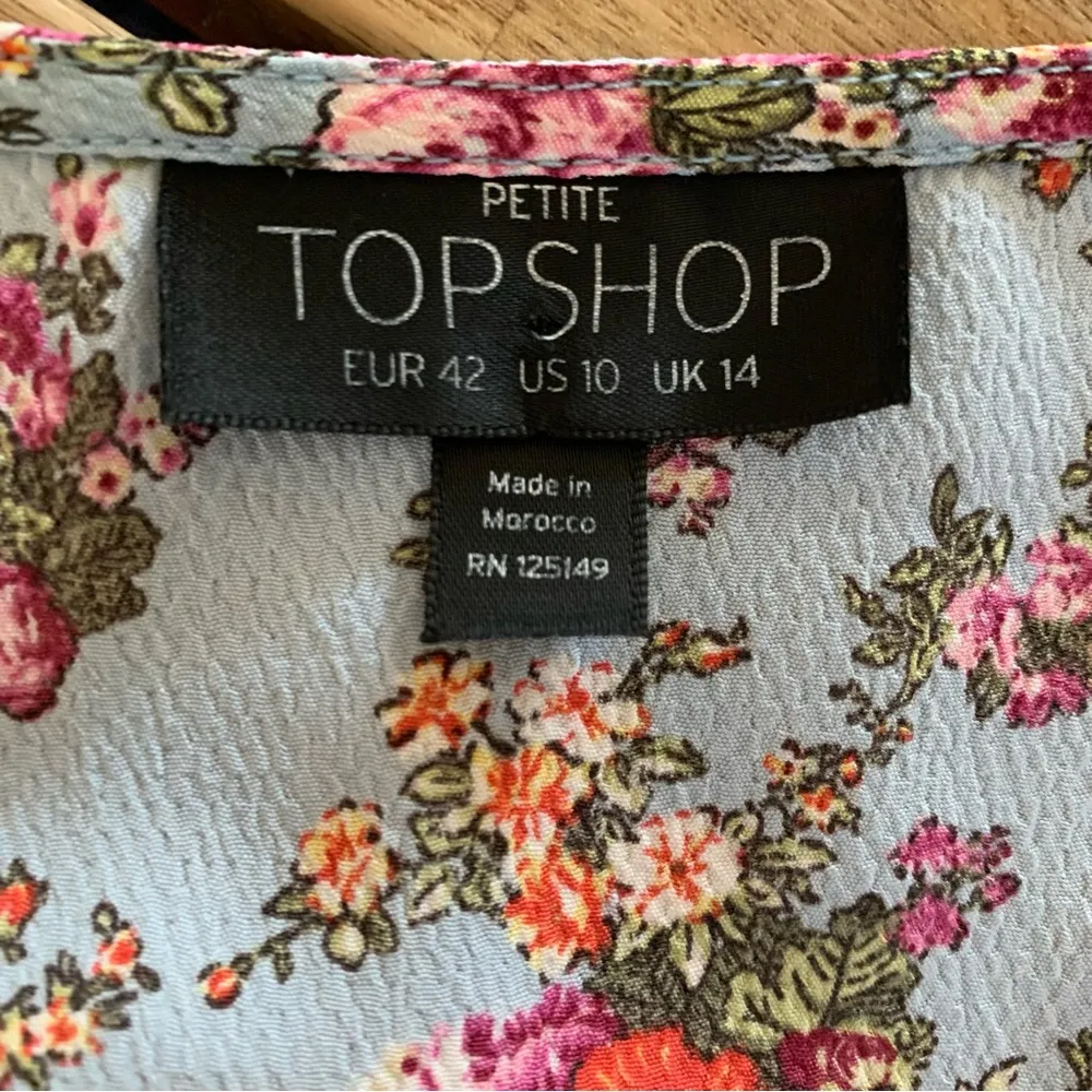 Blue Floral Wrap Dress 10 - Image 5