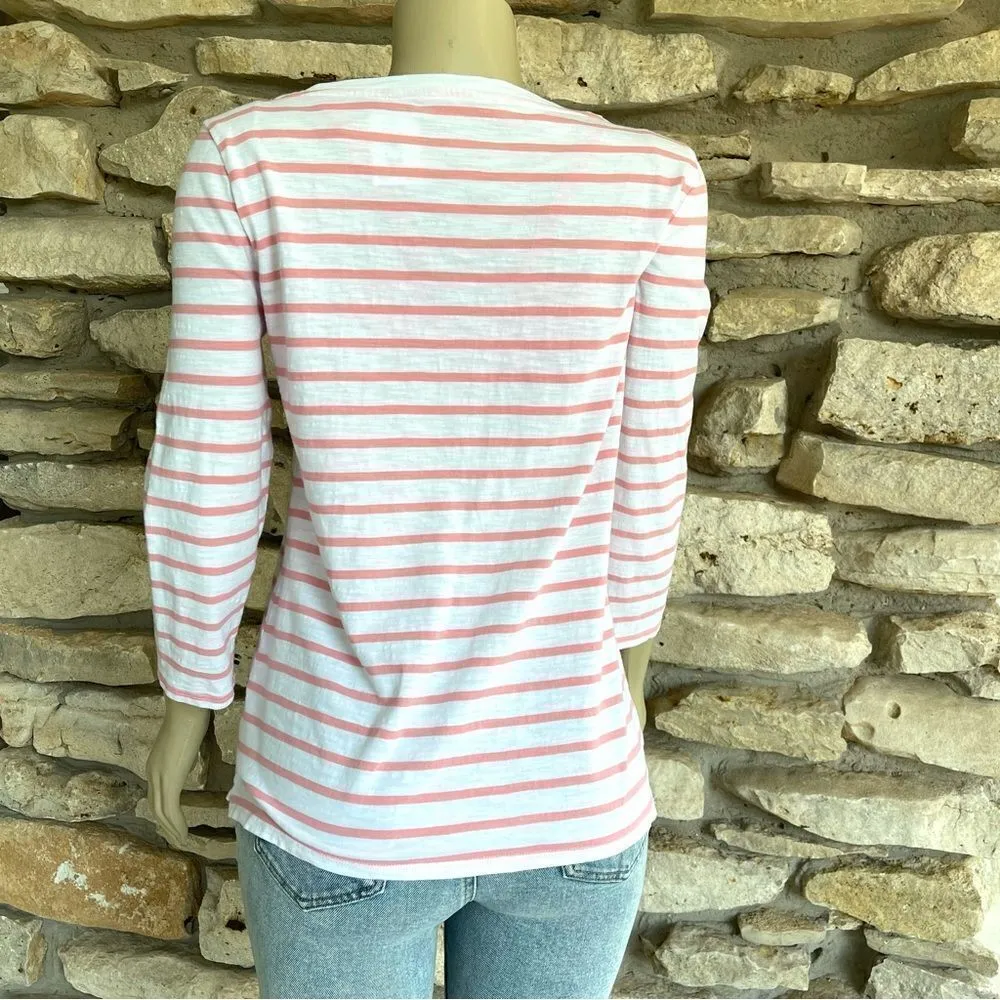 Talbots Size Medium Cotton “Lovely” Tee Top Cruise Casual Floral Embroidered - Image 8