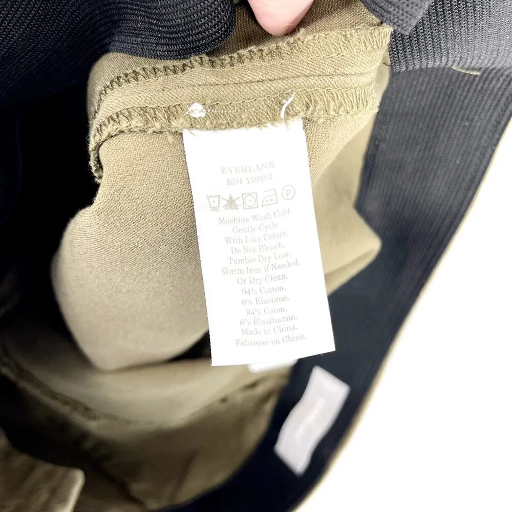EVERLANE Pants Women Size 8 High Waisted Straight Leg Workwear Tan Elastic Waist - Image 5