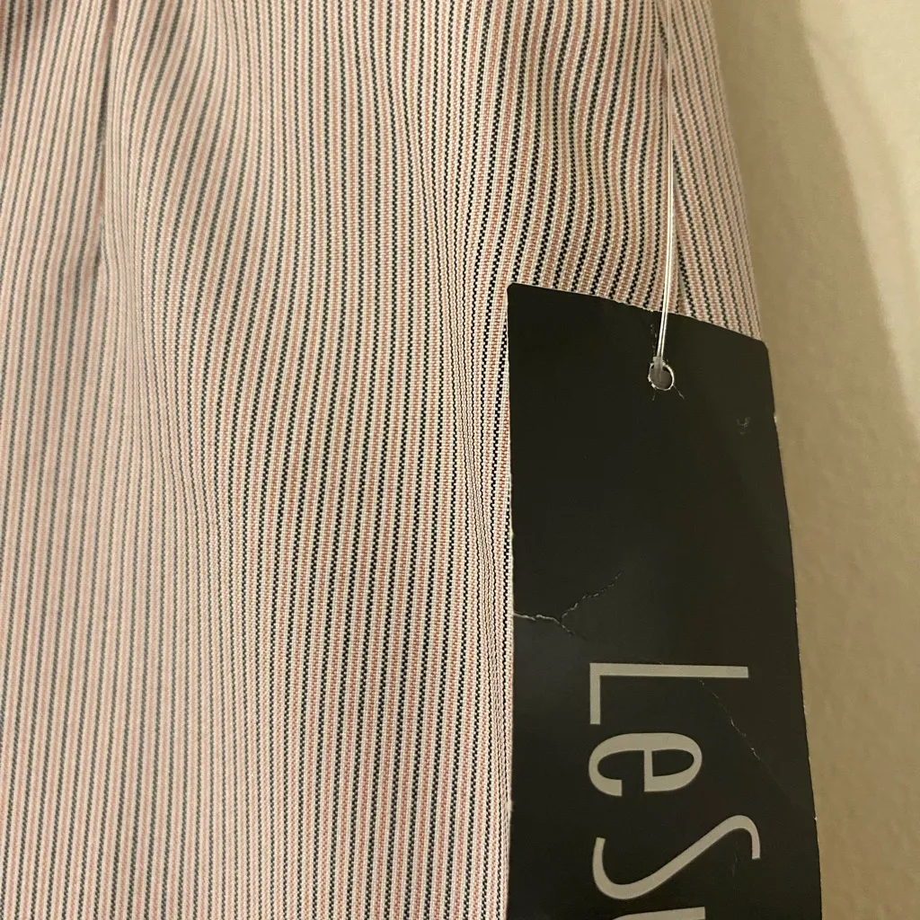 New NWT Le Suit Pink Blue Pinstripe The Hamptons Lined Back‎ Zip Skirt Size 10 - Image 3