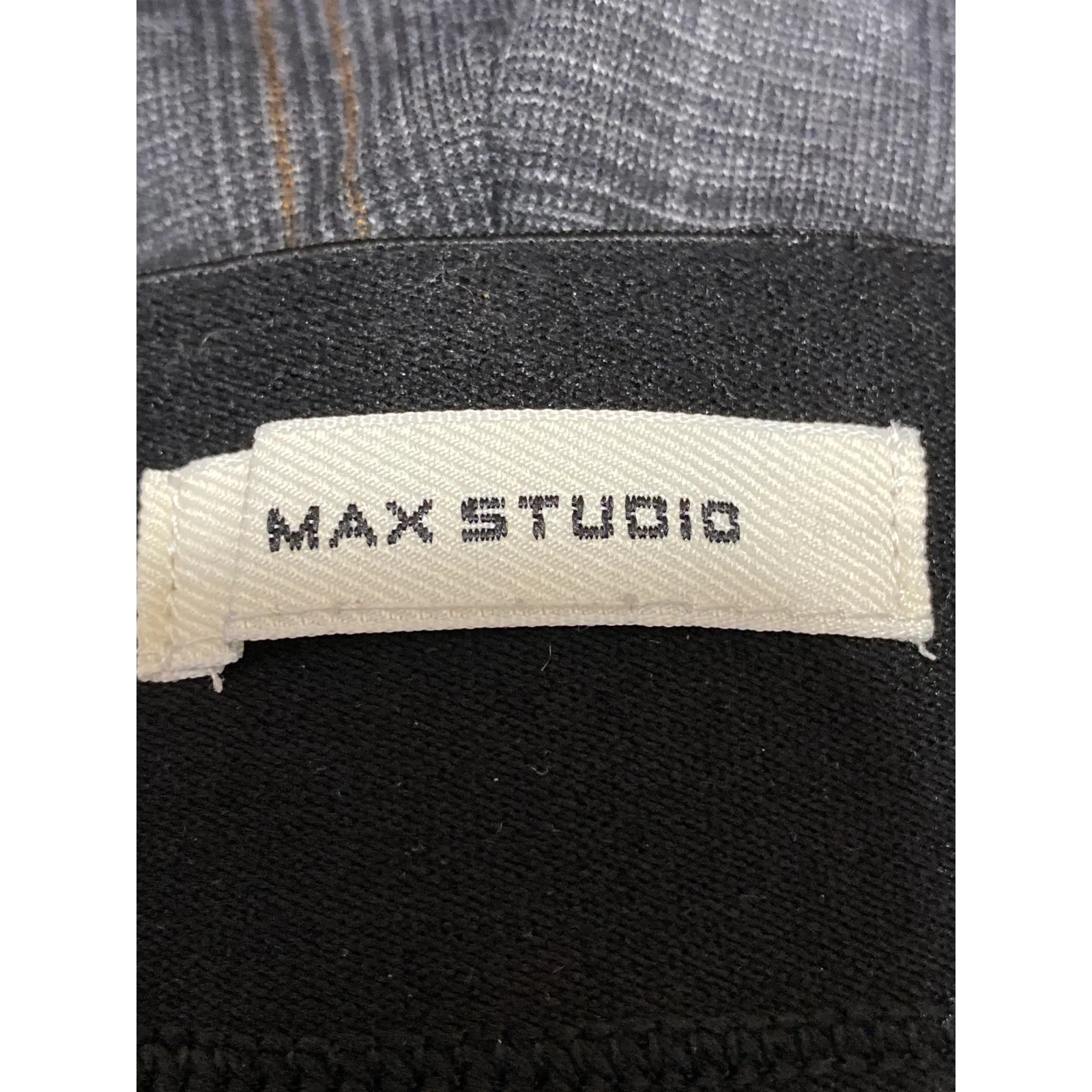 Max Studio Black Gray Plaid Pull On High Rise Straight Trousers Pants Size 3XL - Image 5