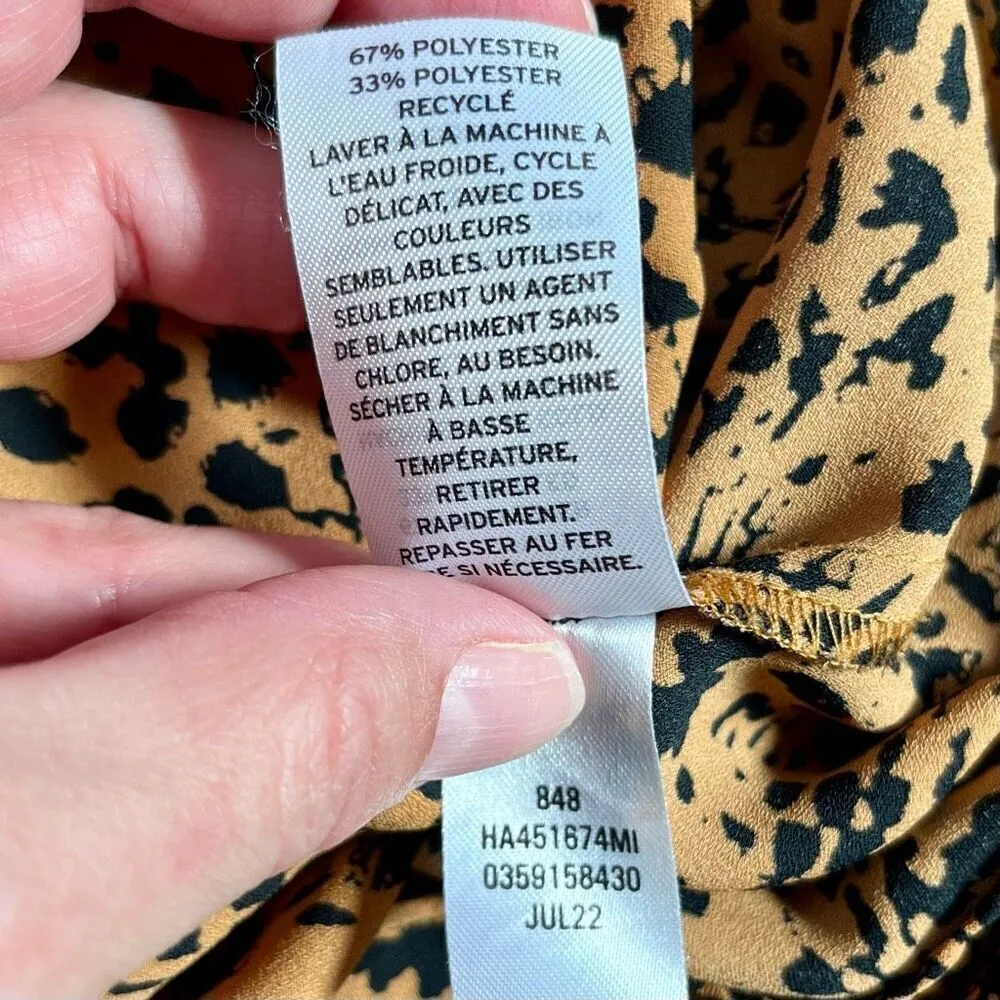 Halogen Animal Print Cap Sleeve Wrap Top Small - Image 8