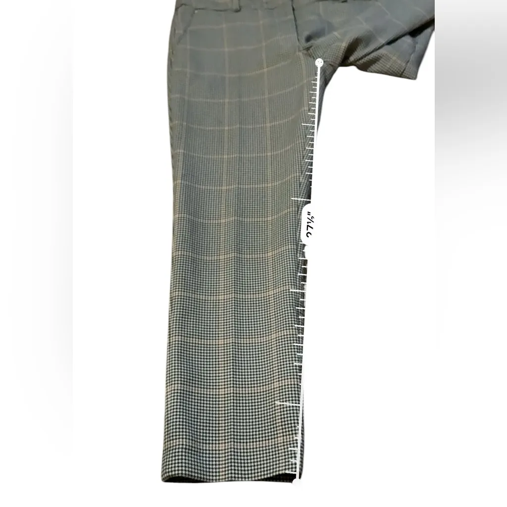 H&M Dress Pants Women's Size 8 Houndstooth Plaid Mid Rise Black Gray White Tan‎ - Image 10
