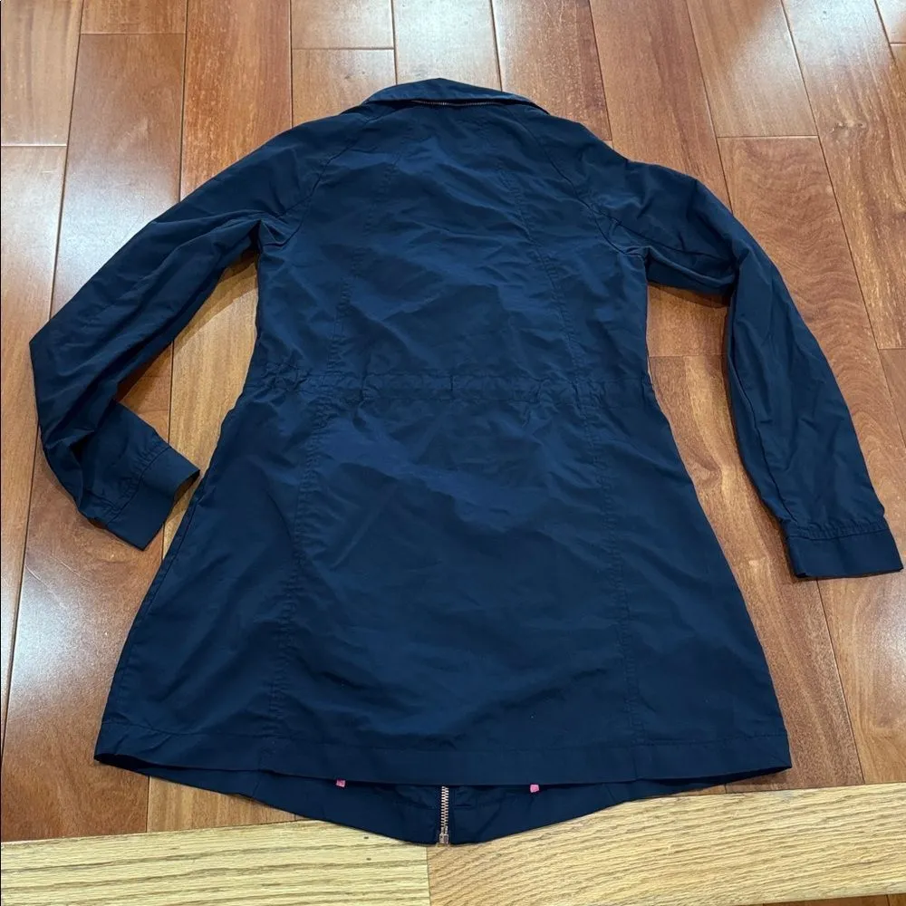 Ted Baker Dark Blue Waist Draw String Trench Coat size 0 - Image 2