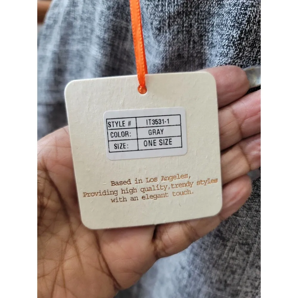 Orange Creek Women's Gray Polyester Long Sleeve Buttons Front Cardigan One Size - Image 6