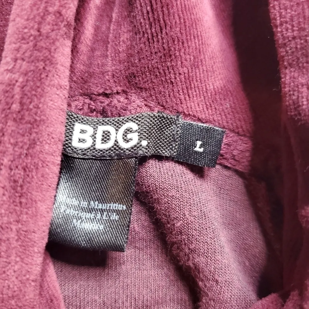 BDG  Velvet Maroon Hoodie - Image 3