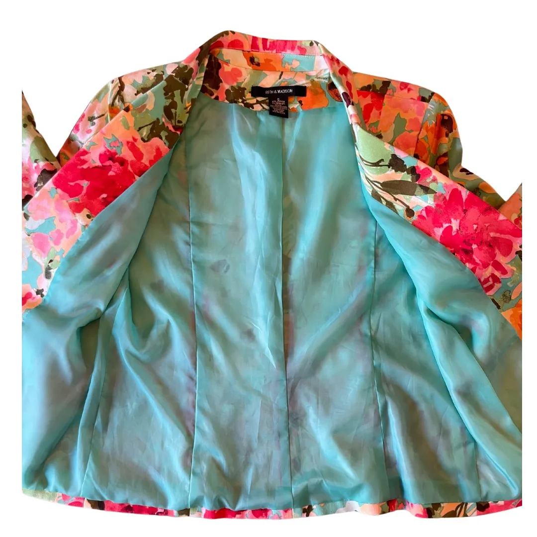 89th and Madison  Floral Spring Blazer Size Small 0616J - Image 6