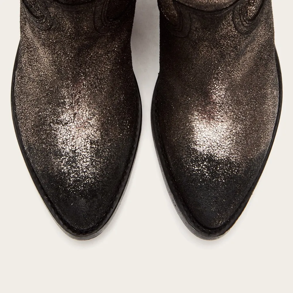 Frye Billy Western Short Boots Metallic Gold NEW - Image 5