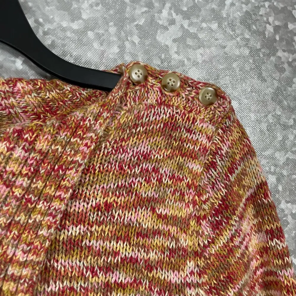 Susan Bristol Women's Orange Marled Cowl Neck Sweater - Size Large - Cozycore - Image 2