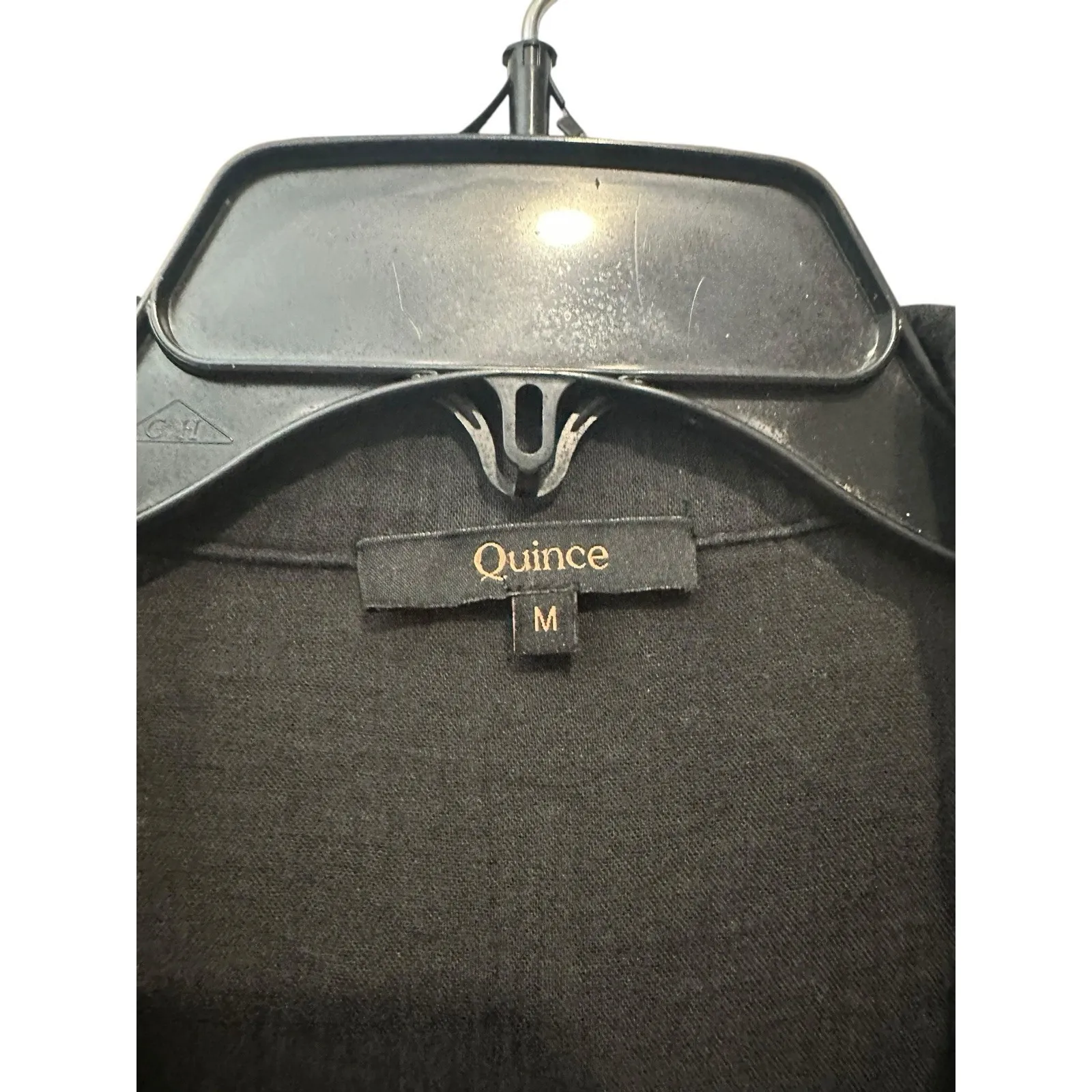 Quince Top Womens Medium Black Gauzy Cotton Gauze Short Sleeve Shirt #U4-3 - Image 2