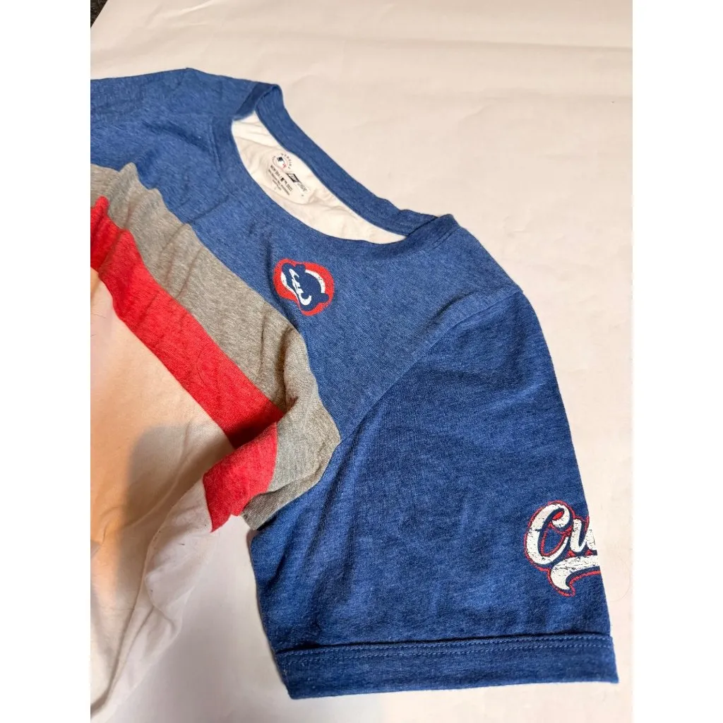 Chicago Cubs Womens Striped Short Sleeve T - Image 5
