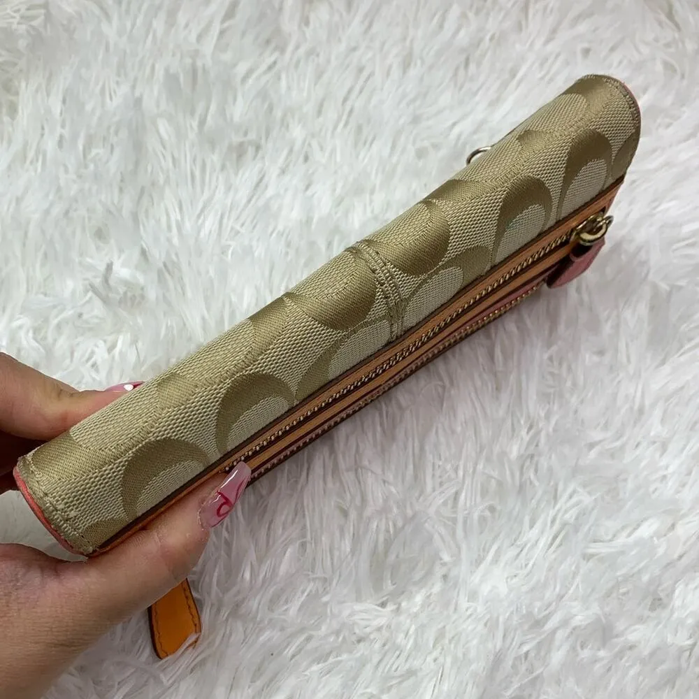 COACH  Signature Canvas Double Zipper Wallet - Image 4