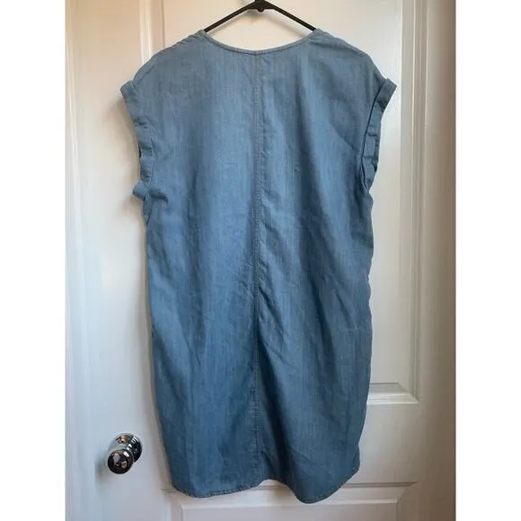 ALLSAINTS Kinney Dress Blue Chambray‎ Denim Size 6 - Image 2