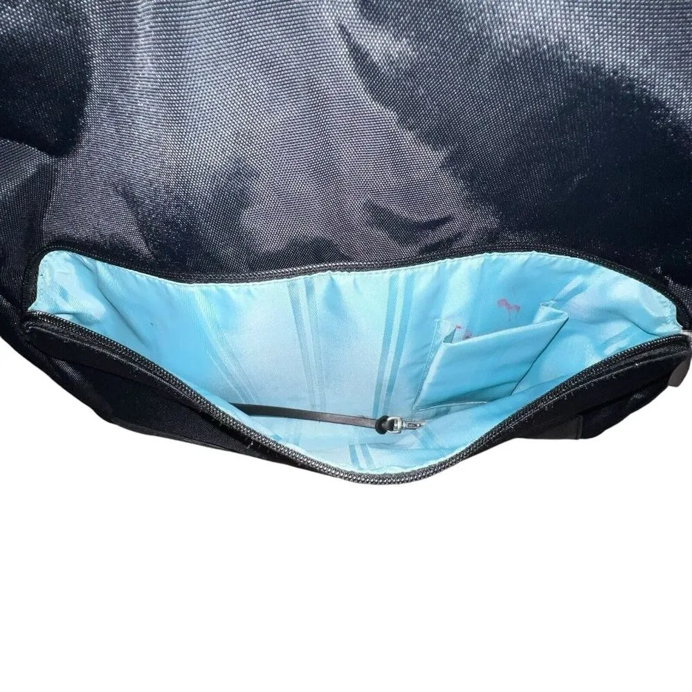 Tumi Black Shoulder Diaper Bag Nylon Pockets Large Full Zip Double Handles Women - Image 2