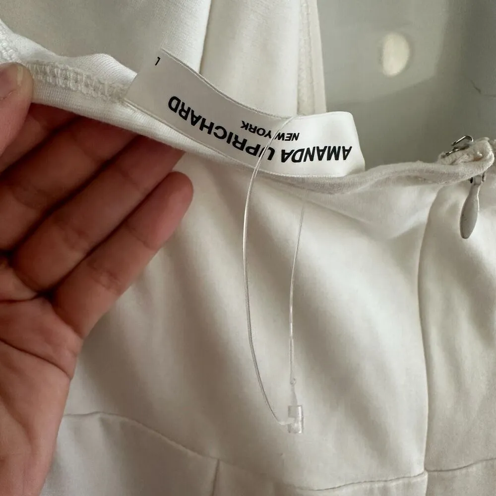 Amanda Uprichard Dress Womens Large Maxi Zahara Gown Cut Out Halter Twist White - Image 7