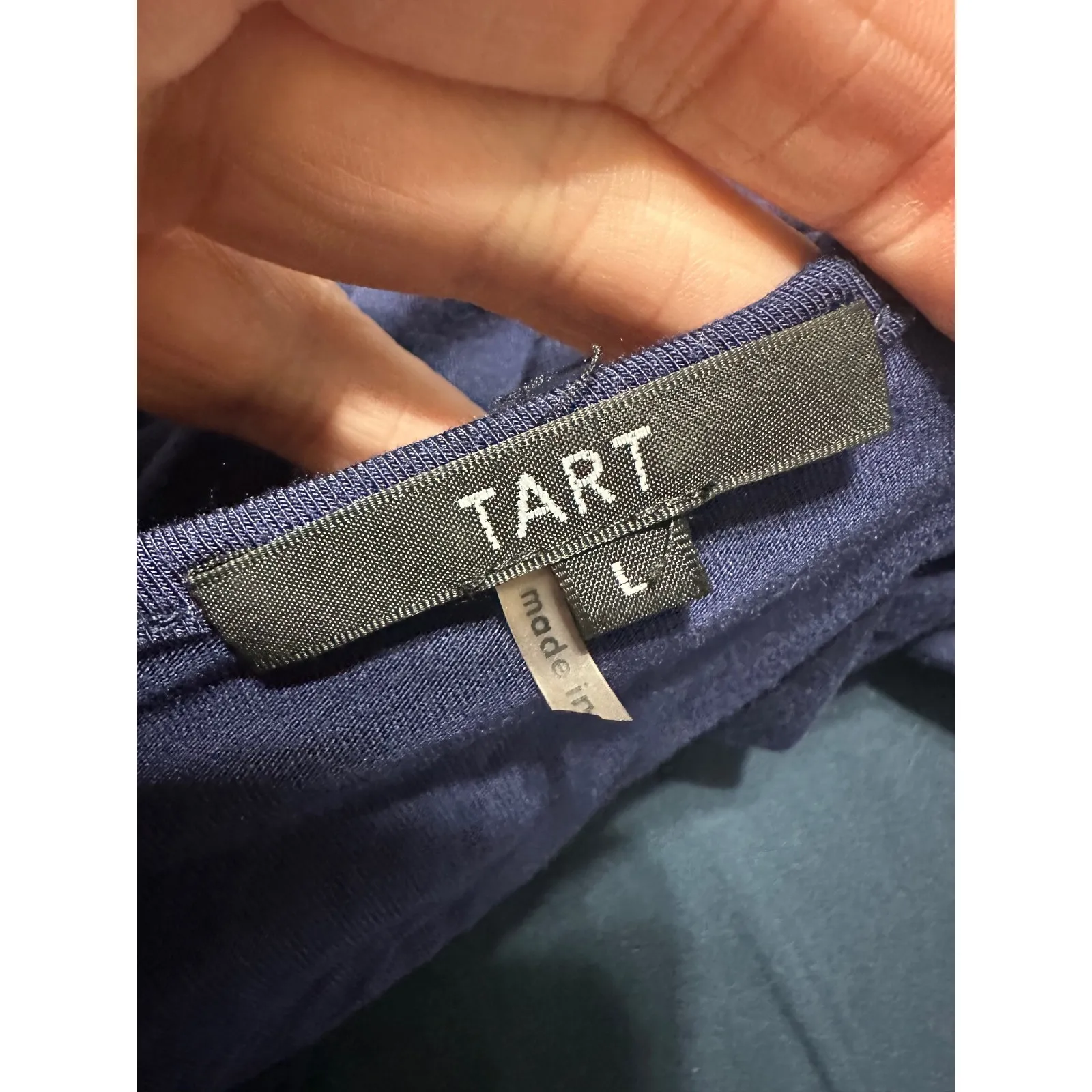 TART Collections Navy Blue Sleeveless Wrap Style V Neck Midi Dress Size‎ L Size L - Image 6