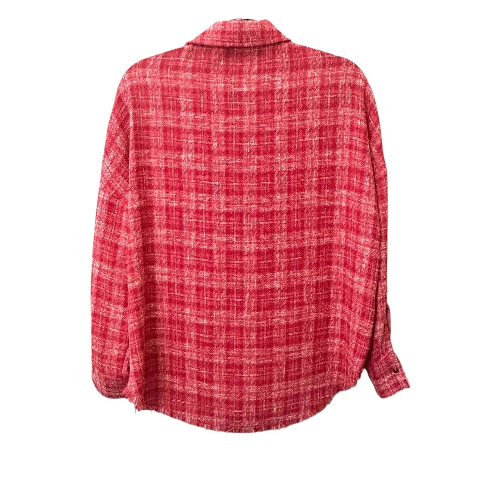 ZARA‎ Tweed Plaid Oversized Shacket Red XS - Image 5