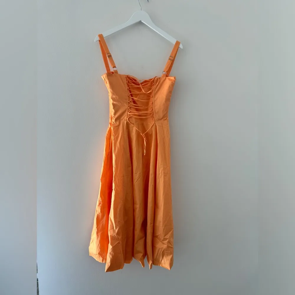 HOUSE OF CB Carmen Orange Midi Dress M - Image 8