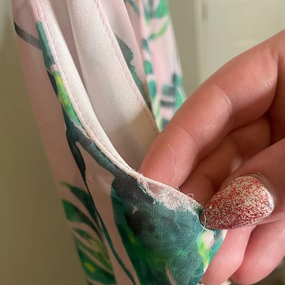 EVERLY Mini Dress women small floral shift slip cutout satin chiffon criss cross - Image 10