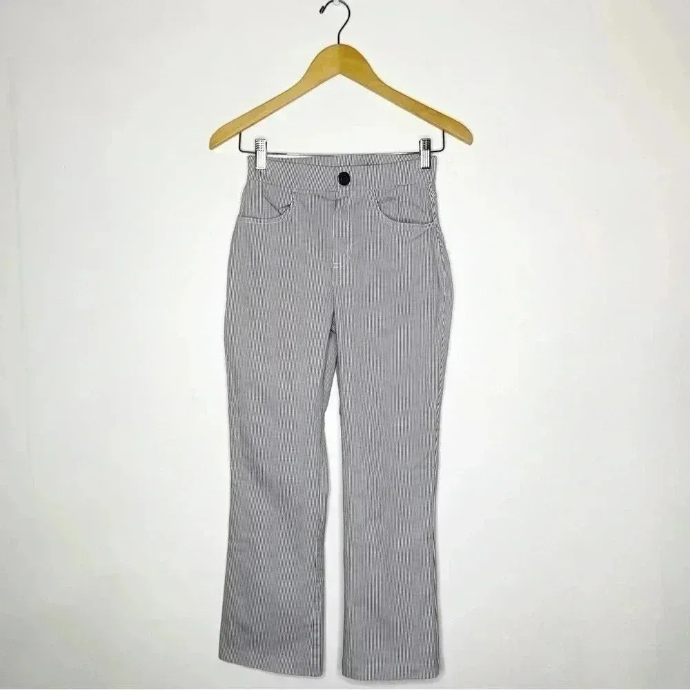 Free People Pants Medium Woman's Florence Crop Flare Striped White Size XS NWOT - Image 9