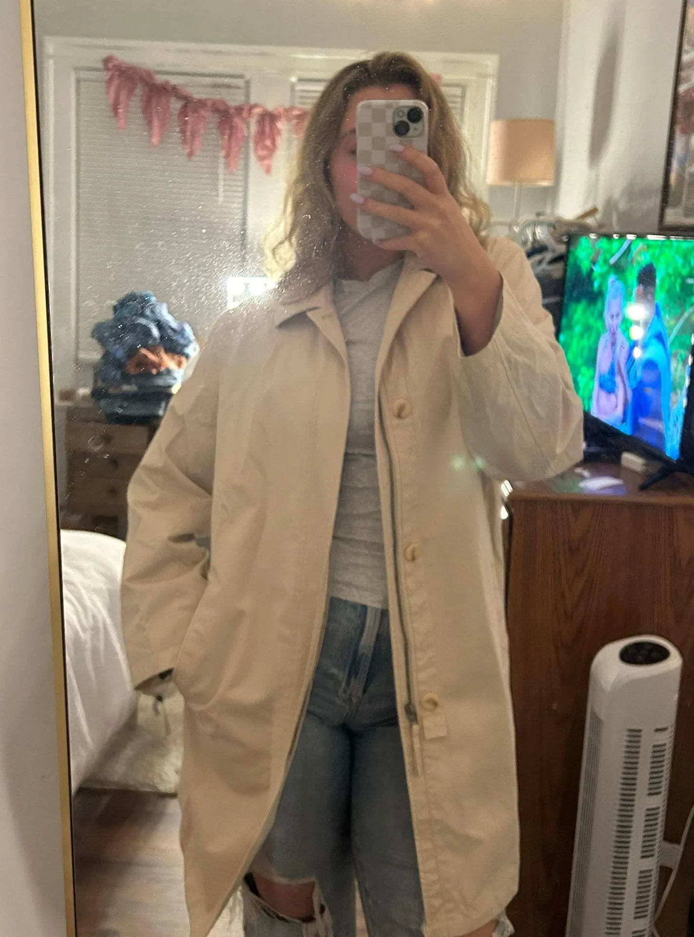 Trench Coat Tan Size M - Image 4