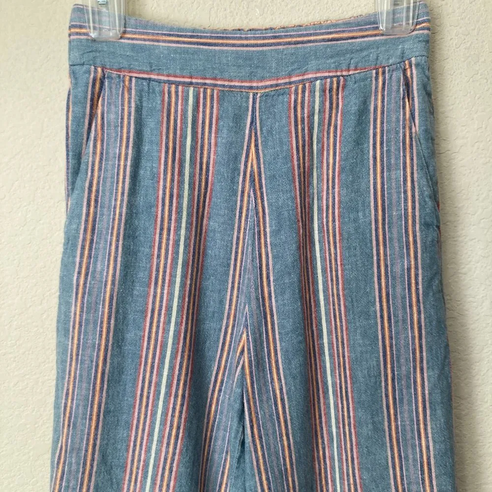 MADEWELL Side-Button Huston Pull-On Crop Pants in Rainbow Stripe - Image 4
