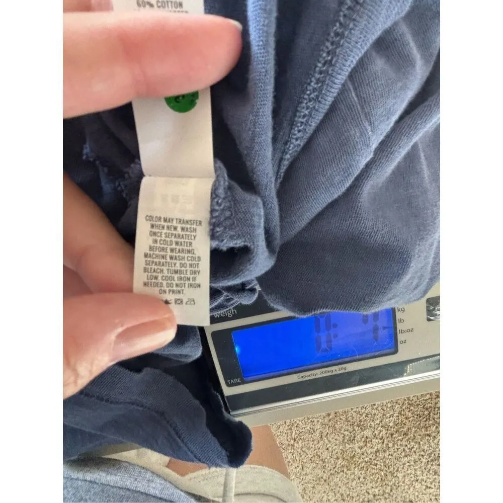 AERIE Tiered Blue Maxi Dress Raw Hem Women’s Size Large Sleeveless 60% Cotton - Image 4