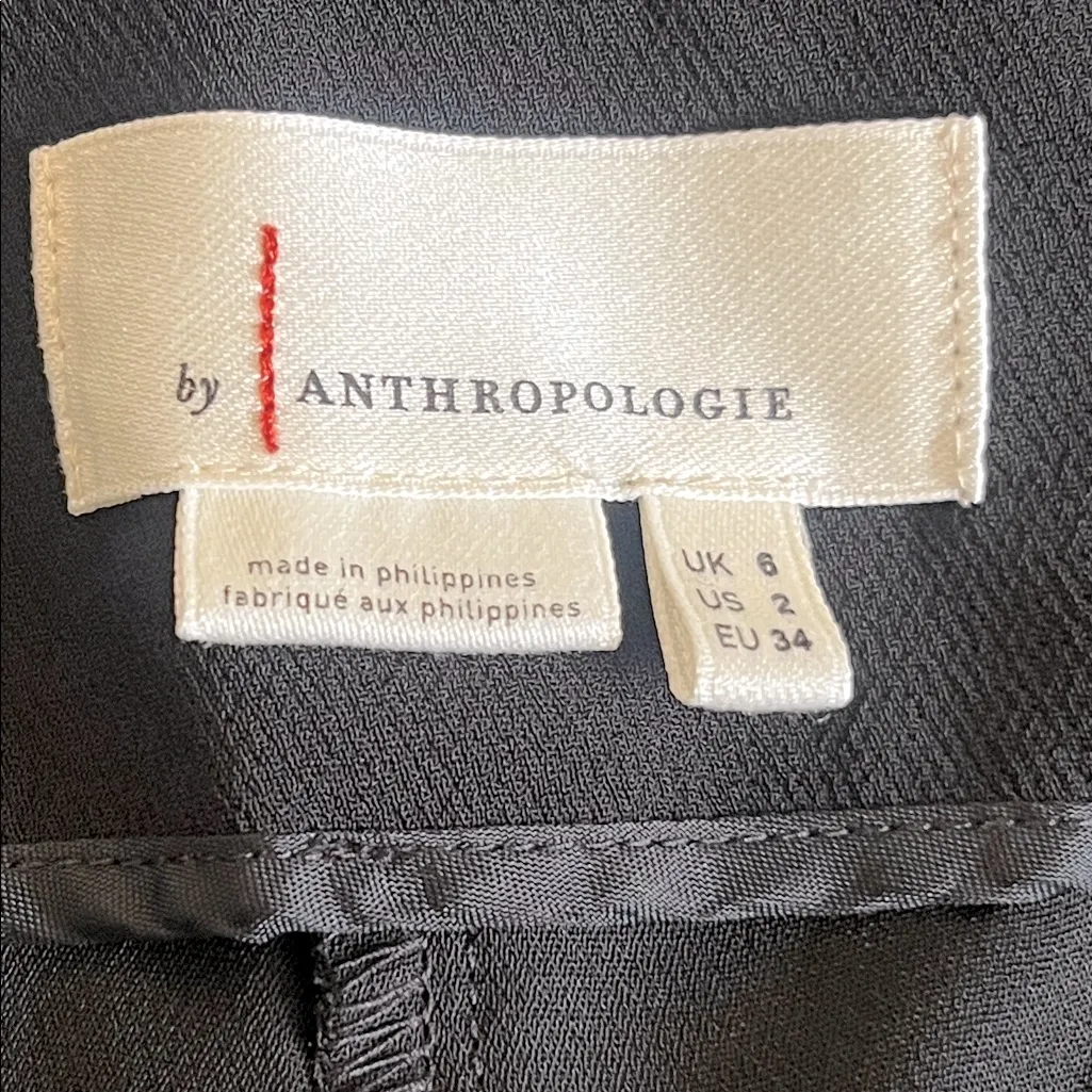 Anthropologie Zinnia Flare Trousers Black Tulip Hem‎ Size 2 - Image 8