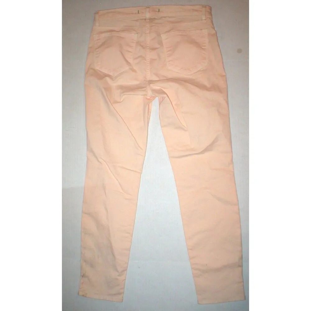 New J Brand Jeans Sherbert Pastel Slim Skinny 30 Mid Rise Womens Orange Crop - Image 4