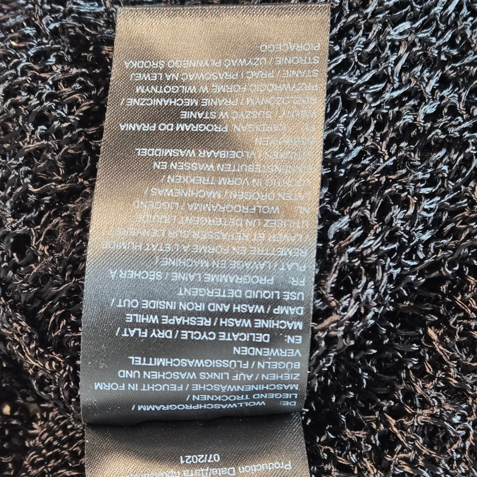 Ulla Popken Black Fishnet Crochet Open Knit Mesh Kimono Cardigan Shawl Wrap Size L - Image 6