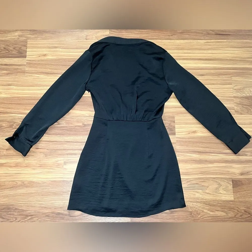Zara Wrap Look Dress Black Size Xs - Image 3