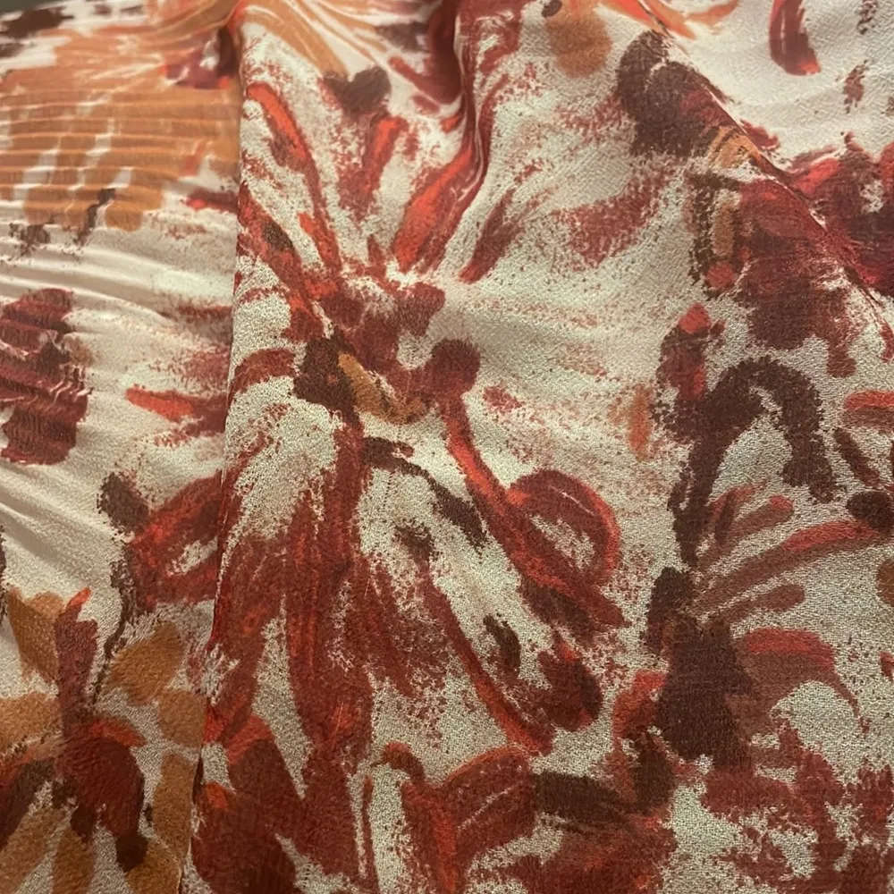 Aritzia Wilfred Talence Top Floral Off The Shoulder Blouse Camille/Row Red XXS - Image 7