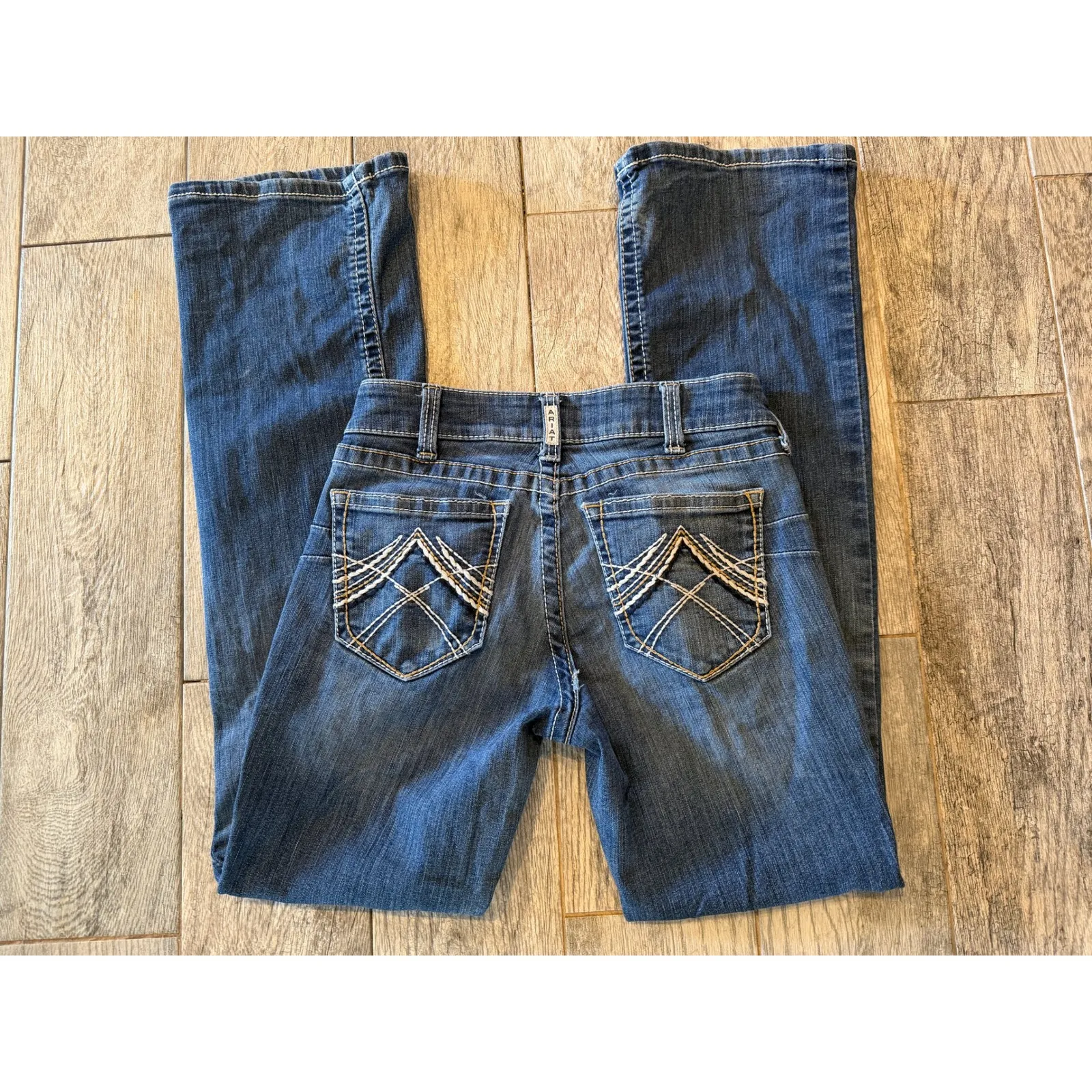 Ariat REAL Denim Jeans Bootcut 28 Long Boot Size 28L Western Jean Cowgirl FrAy - Image 2
