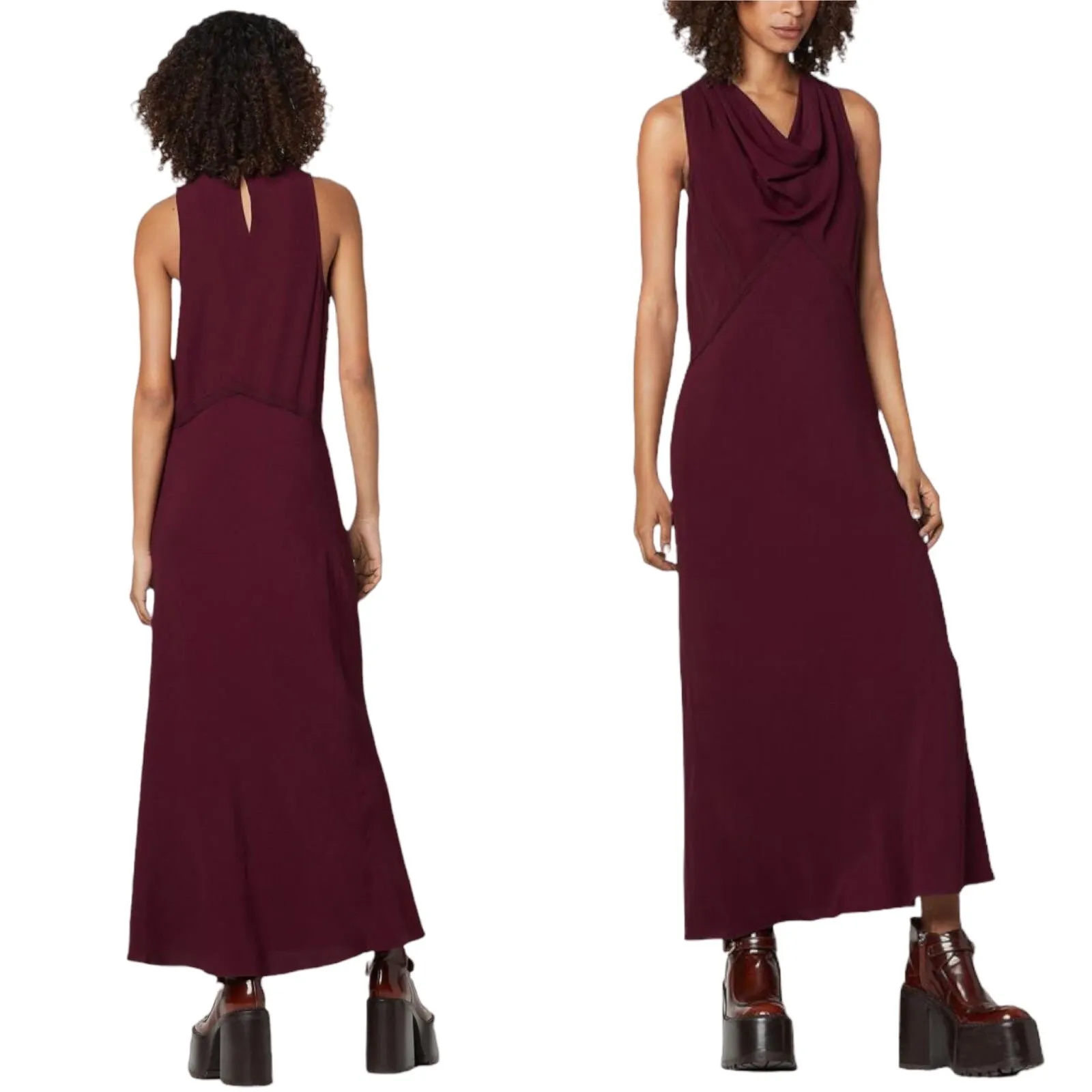 MARC JACOBS Halter Cowl Neck Dress Maxi Sleeveless Shift Wine Burgundy 6 NWT - Image 12