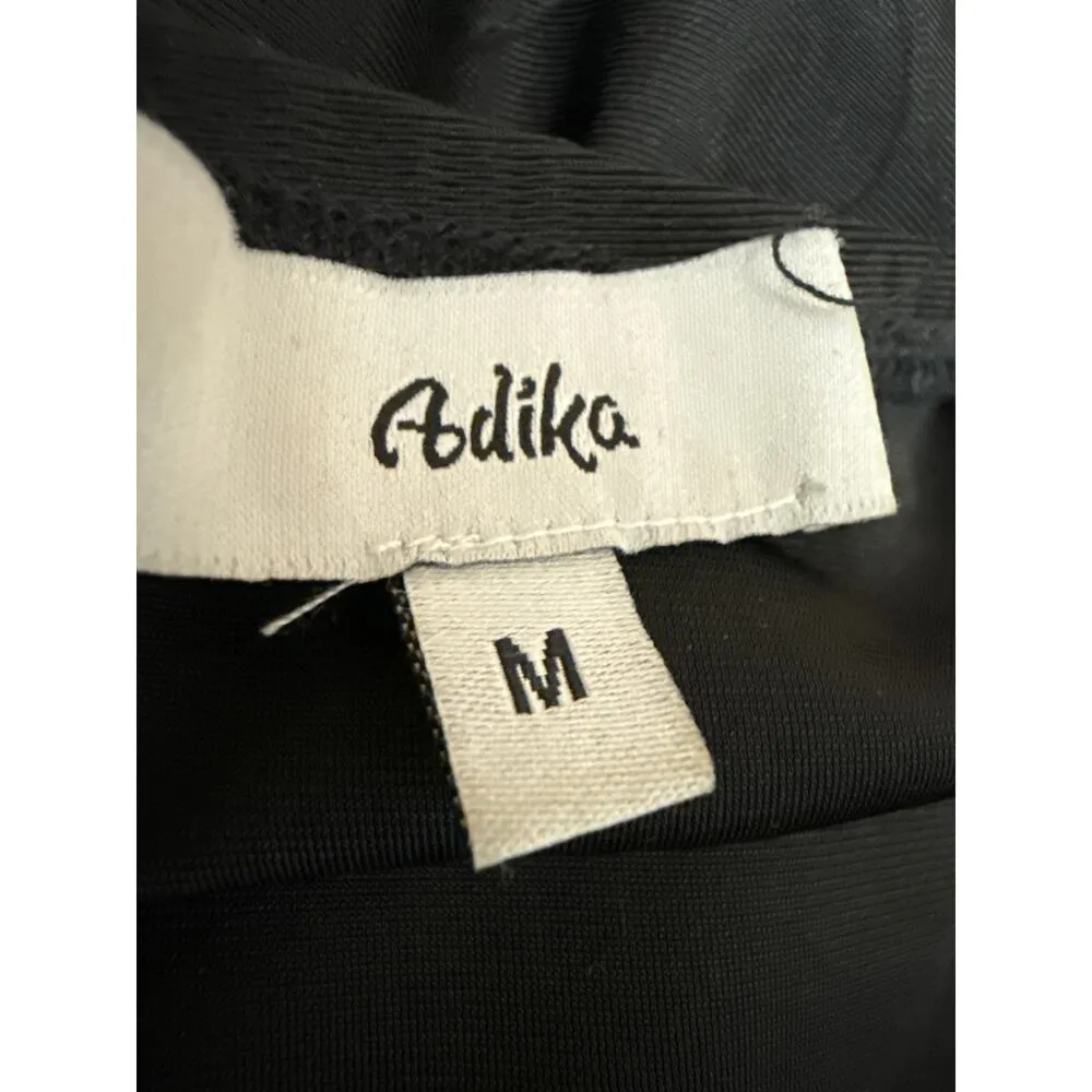 Adika Black Cut-Out Long Sleeve Ruched Tie Sweetheart Neck Mini Bodycon Dress M - Image 3