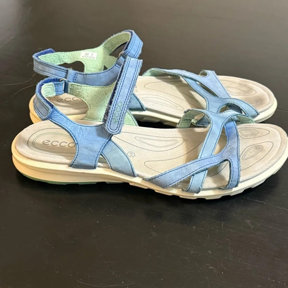 Ecco Blue and Green Strappy Sandals - Image 6
