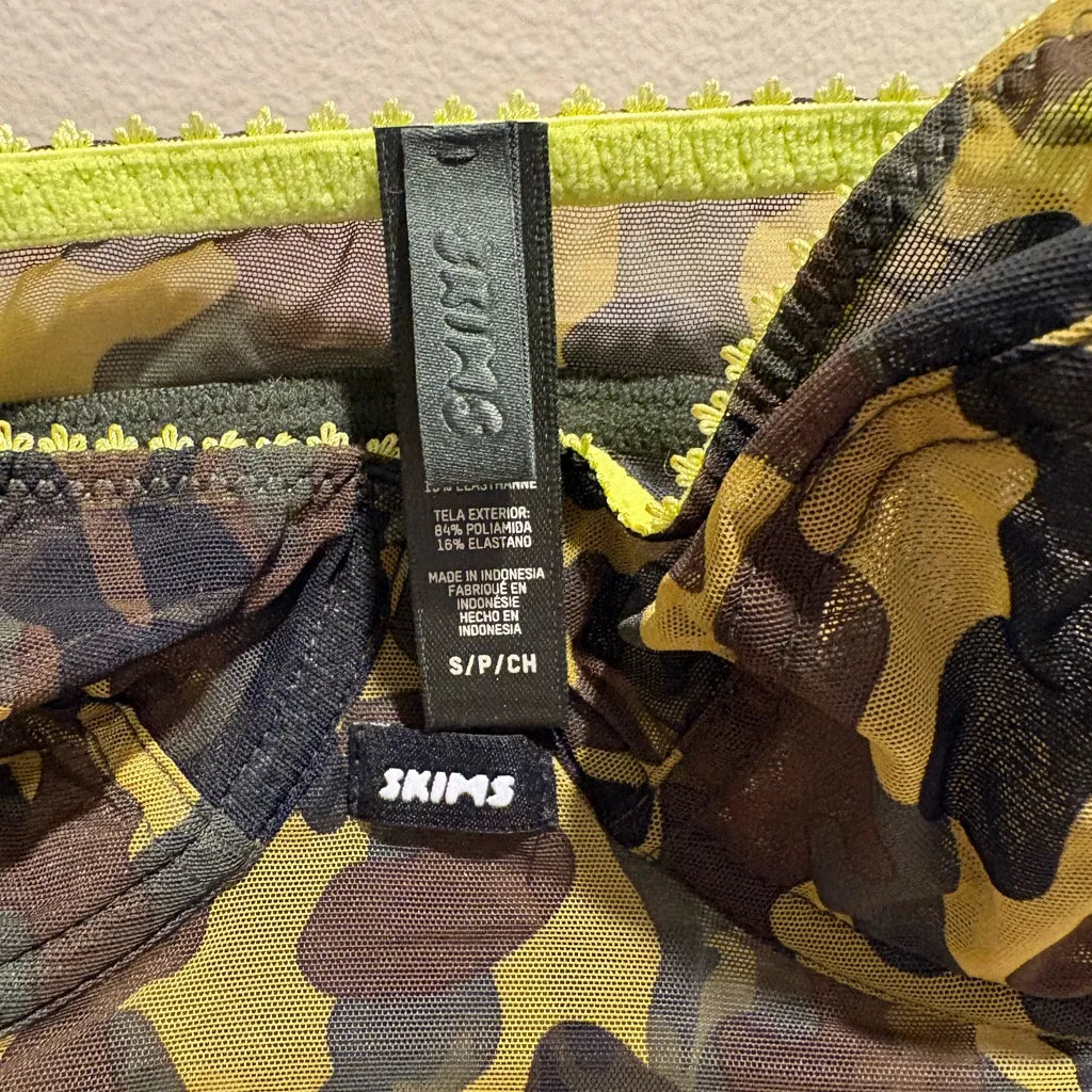 SKIMS Camouflage Mesh Bodysuit with Neon Accents - Image 2