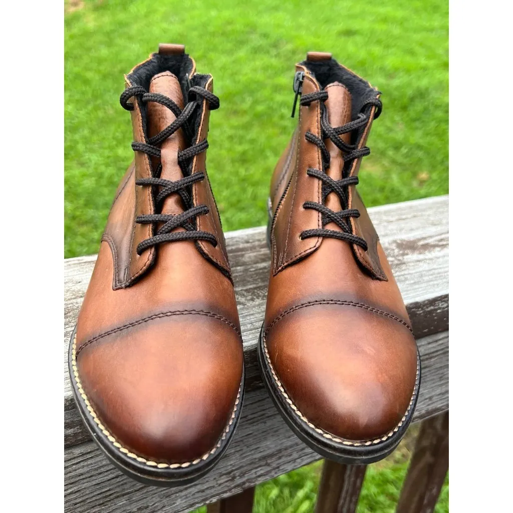 Remonte Women's Brown Leather Ankle Boots with Zip/Lace - Image 2