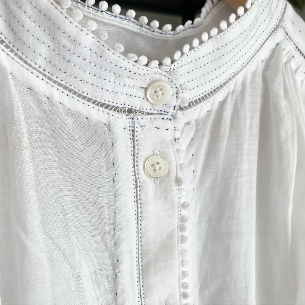 NWT Madewell Shirred Lace Trim Top - Image 8