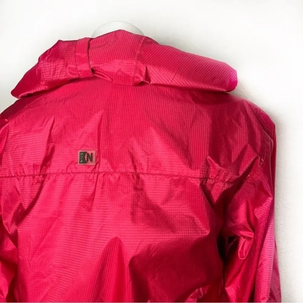 NILS Red Nylon Jacket Mesh Lining Pockets Folding Hoof Drawstring Waist Size 6 - Image 6