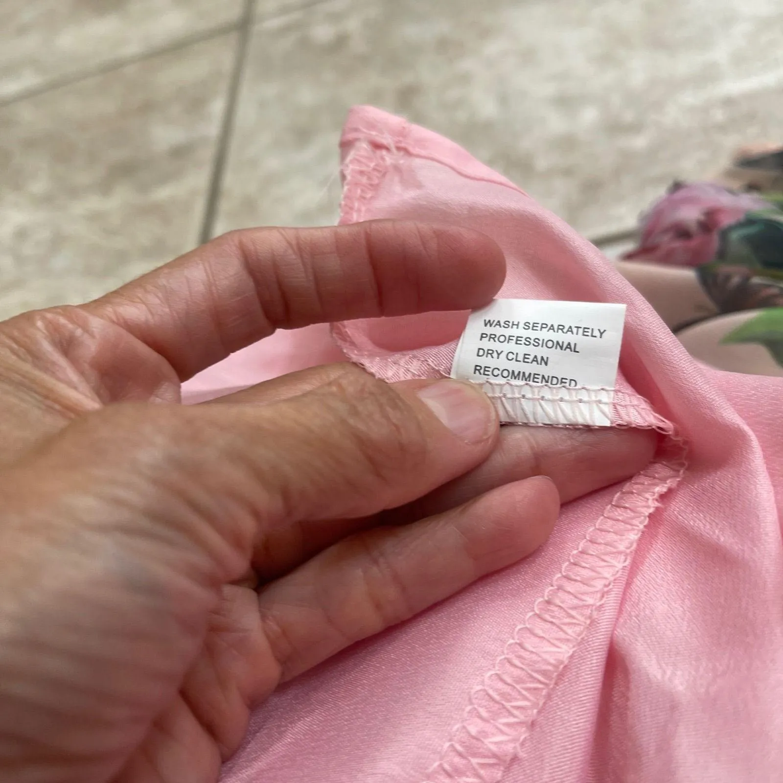 Vicky and Lucas Maxi Dress Floral Rose Print Black Lace Trim Lined Womens L/G Pink Size L - Image 8