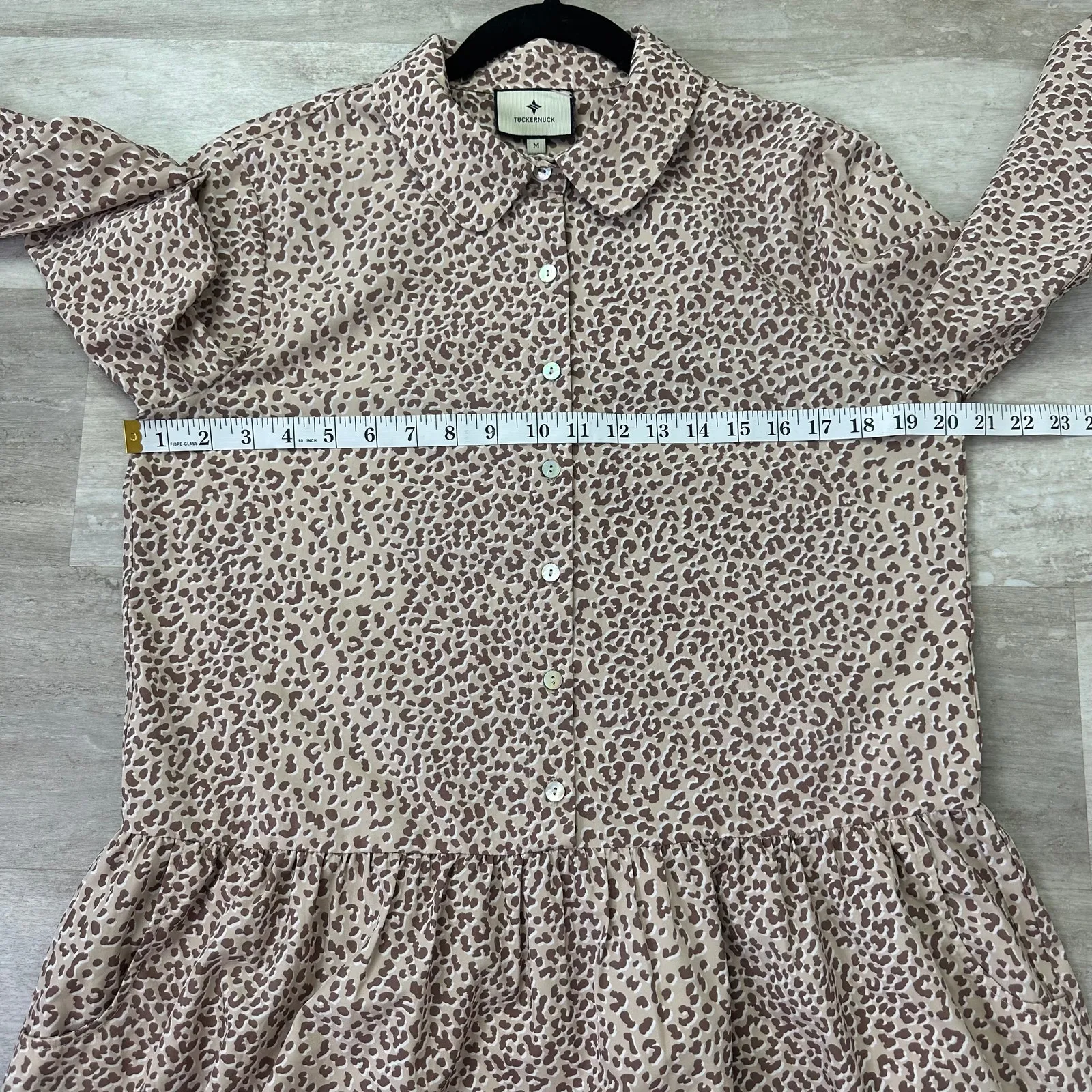 Tuckernuck Light Leopard Hayes Drop Waist Mini Dress Size Medium - Image 7