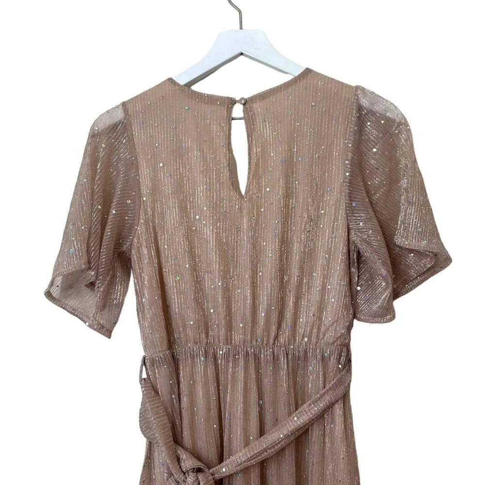 Baltic Born Champagne Abigail Sparkle Gown Maxi Dress Size XS - Image 6