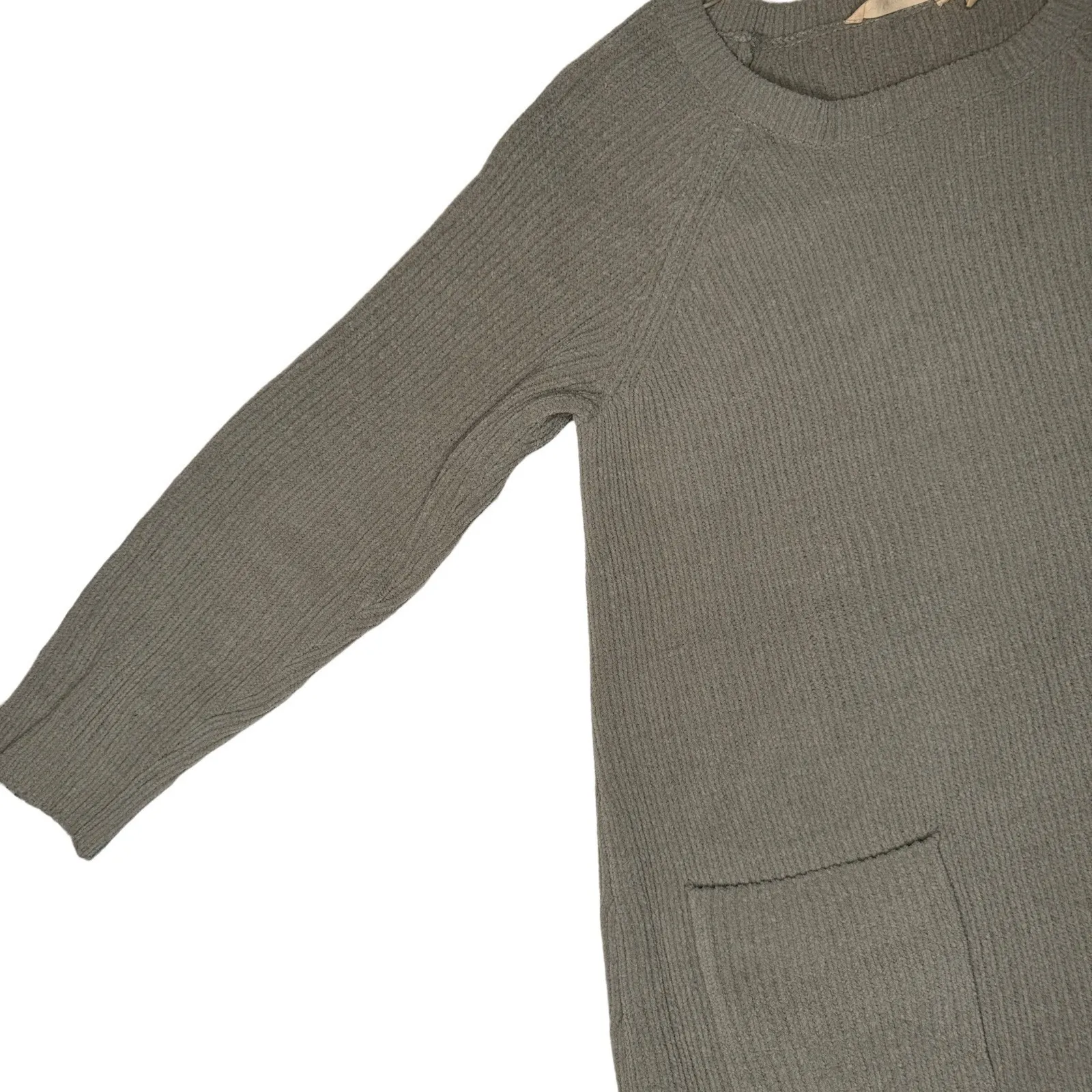 Soft Surroundings Women's Ribbed Chenille Tunic Long Sweater Beige Tan Size M - Image 8