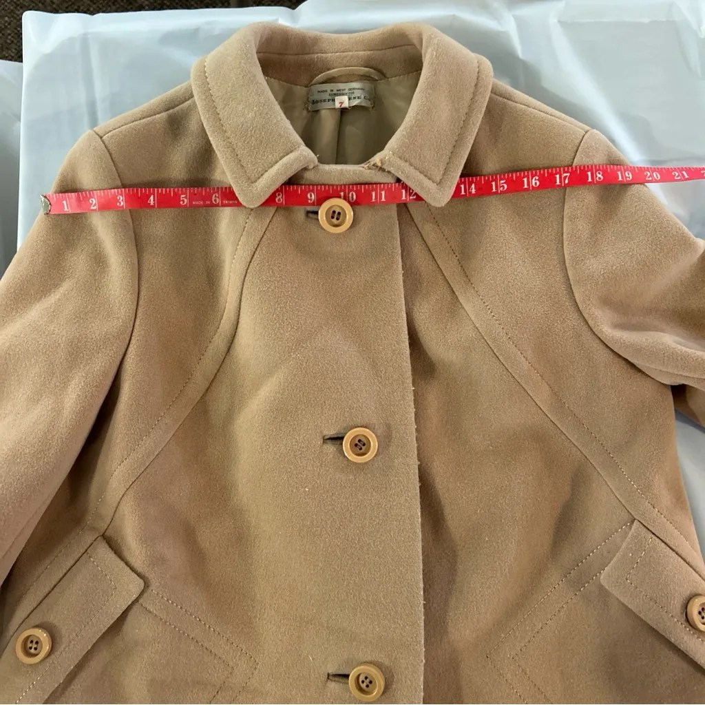 Vintage Womens Joseph Horne Co Tan Long Wool Coat Mid - Image 13