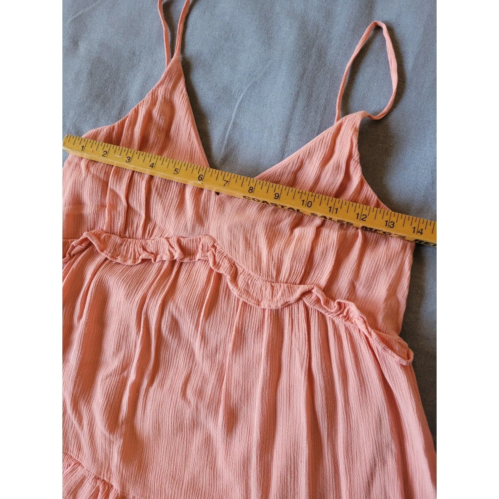 NEW Express Tiered Ruffle Sleeveless Sun Dress - Peach Paisley - Size XS - Image 4