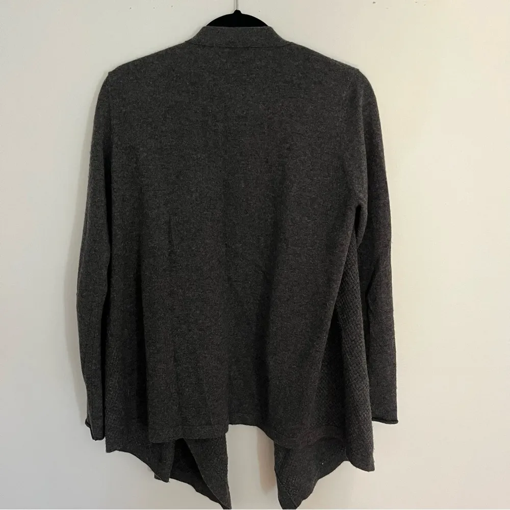 Kokun Drape Waterfall Woven Cashmere cardigan Medium Tan - Image 3