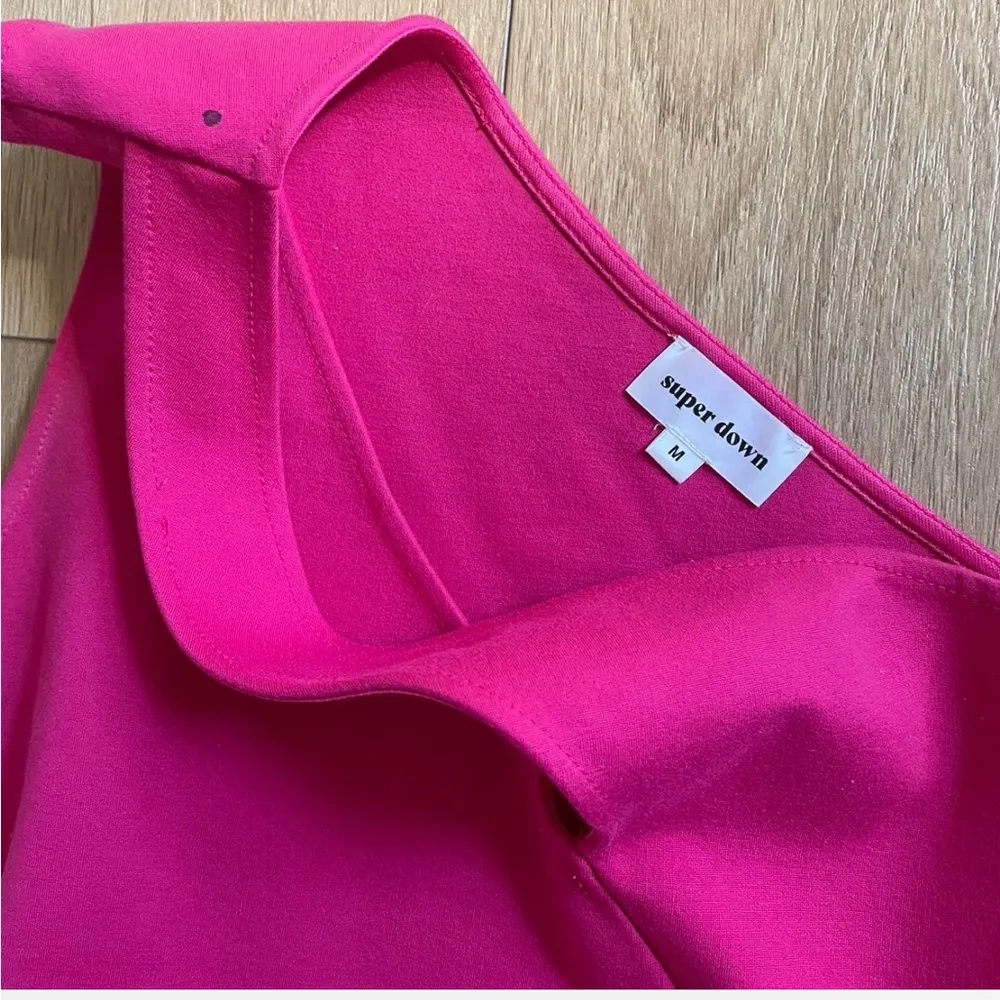 Super down hot pink mini dress - Image 5