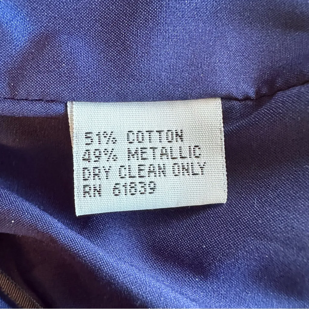 Teri Jon Rickie Freeman Metallic Blue Off Shoulder Midi Dress Size 10 - Image 9